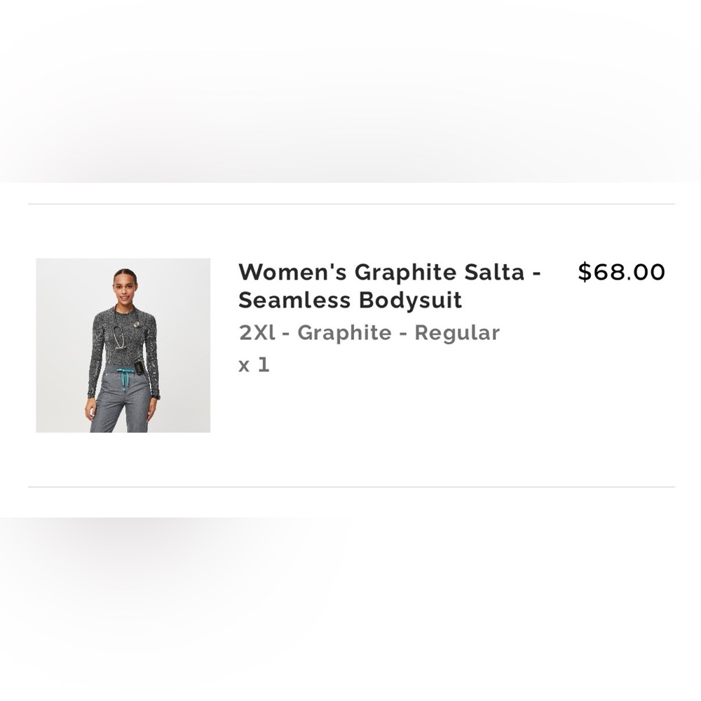 Figs Women's Graphite Salta Seamless Bodysuit - Graphite